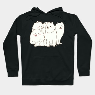 Cute samoyed dogs smiling with tongue out Hoodie